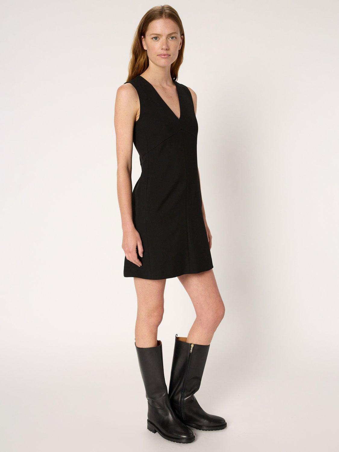 Product image 5 of 6, which shows Gerard Darel Louane A-Line V-Neck Mini Dress, Black, 16