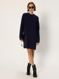 Gerard Darel Lysan Long Sleeve Wool Blend Mini Dress, Navy