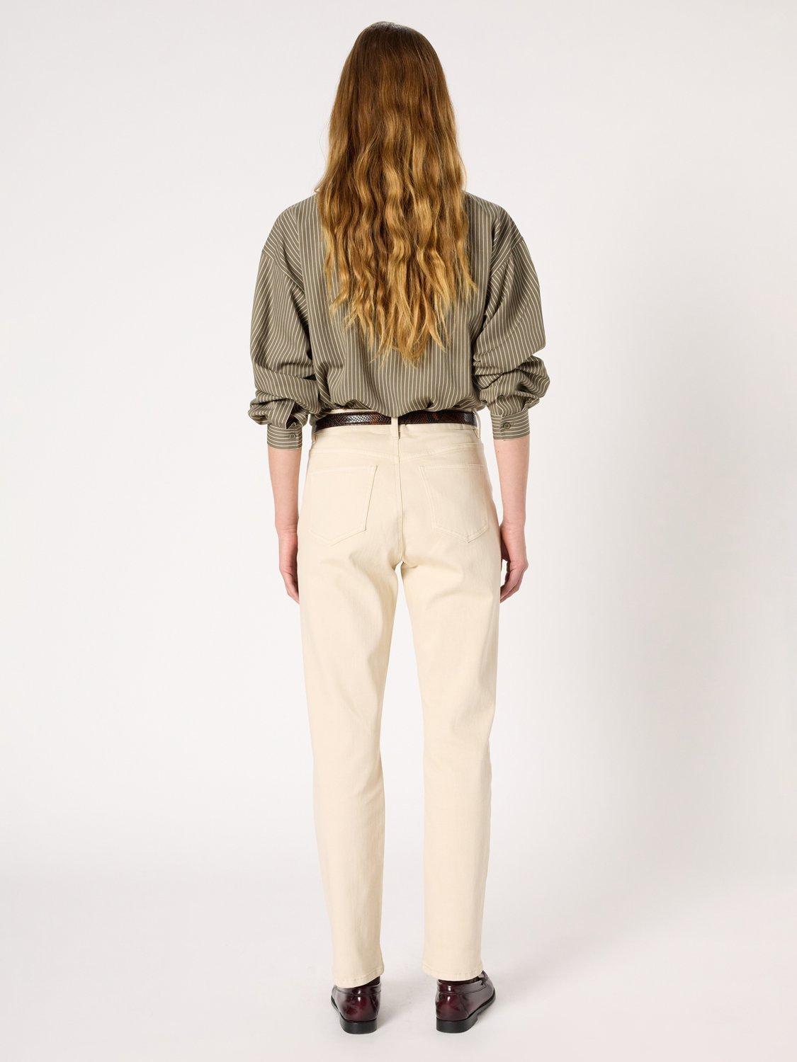 Product image 3 of 6, which shows Gerard Darel Carmen Cotton Blend Straight Denim Jeans, Natural, 12