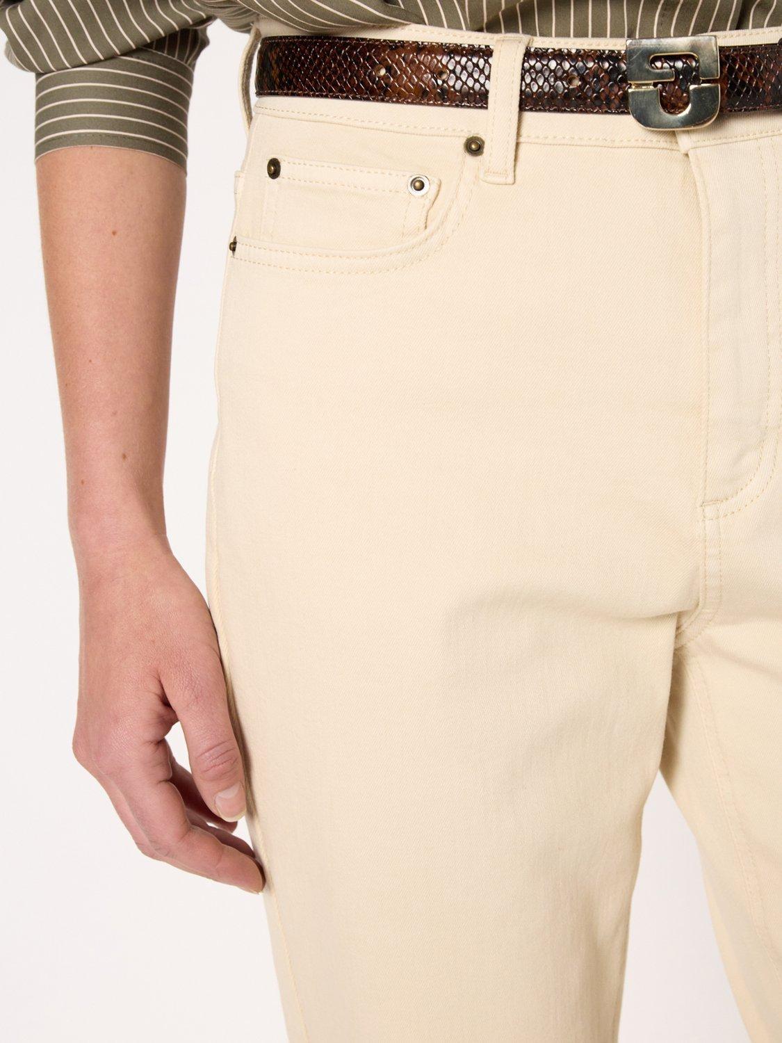 Product image 6 of 6, which shows Gerard Darel Carmen Cotton Blend Straight Denim Jeans, Natural, 12