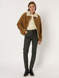 Gerard Darel Celine Mid Rise Cotton Blend Denim Jeans, Khaki Green