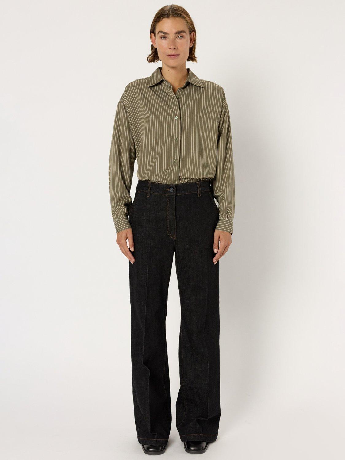 Product image 2 of 6, which shows Gerard Darel Cally Straight Wide Leg Denim Jeans, Black, 6