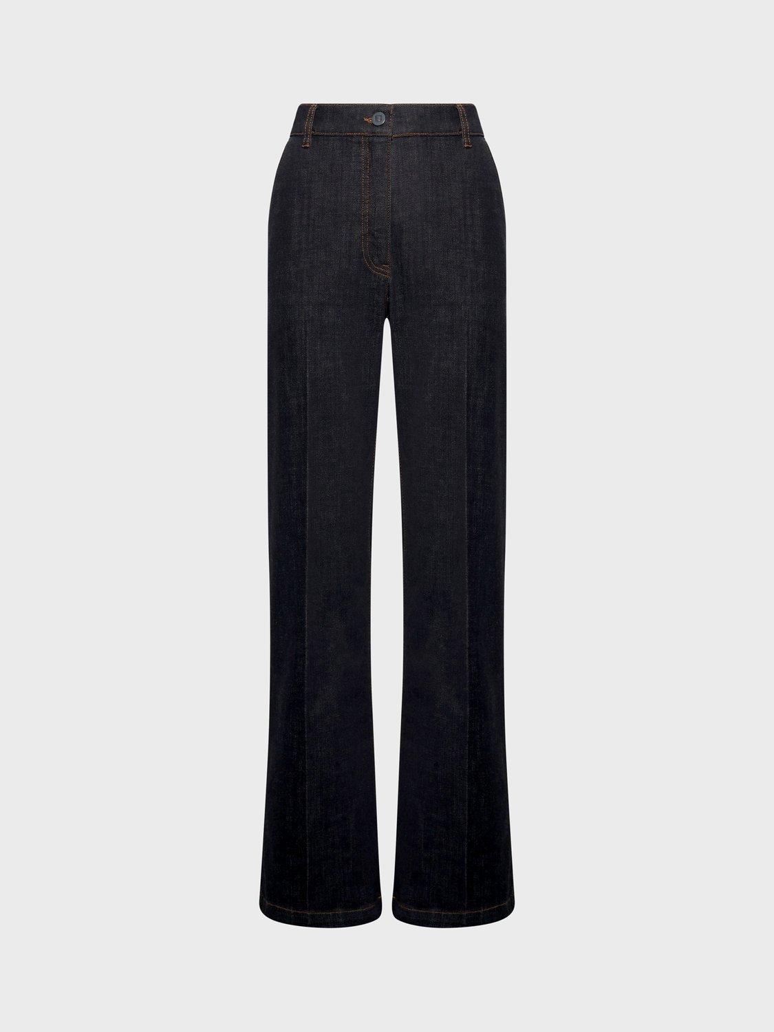 Product image 4 of 6, which shows Gerard Darel Cally Straight Wide Leg Denim Jeans, Black, 6