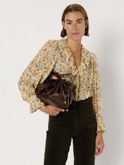 Gerard Darel Abby Floral Ruffle Top, Beige, Beige