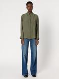 Gerard Darel Agathe Acetate Long Sleeve Blouse, Green