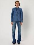 Gerard Darel Alia Long Sleeve Collar Denim Blouse