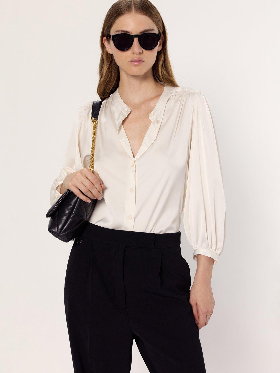 Product image 1 of 2, which shows Gerard Darel Alicia Long Sleeved Blouse, Natural, 10
