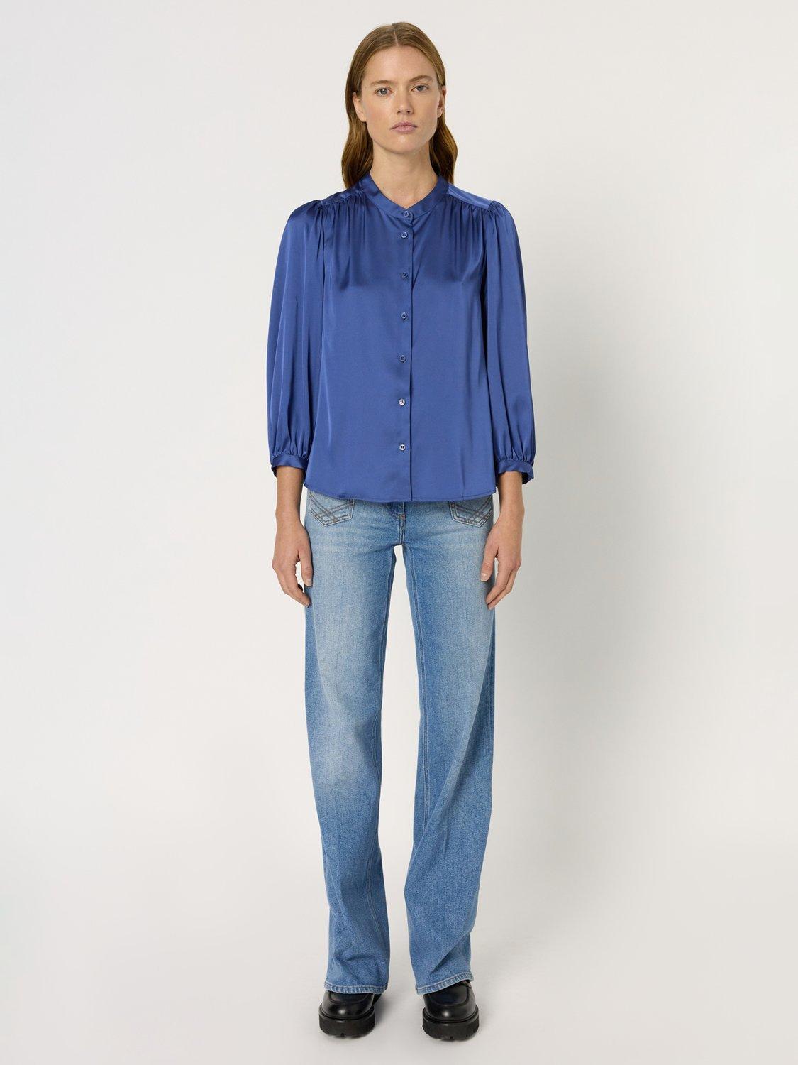 Product image 2 of 6, which shows Gerard Darel Alicia Long Sleeved Blouse, Blue, 10