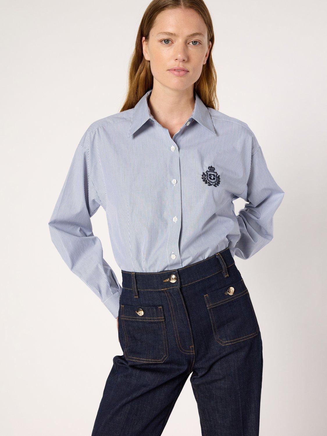 Product image 1 of 6, which shows Gerard Darel Alison Striped Shirt, Blue, 10