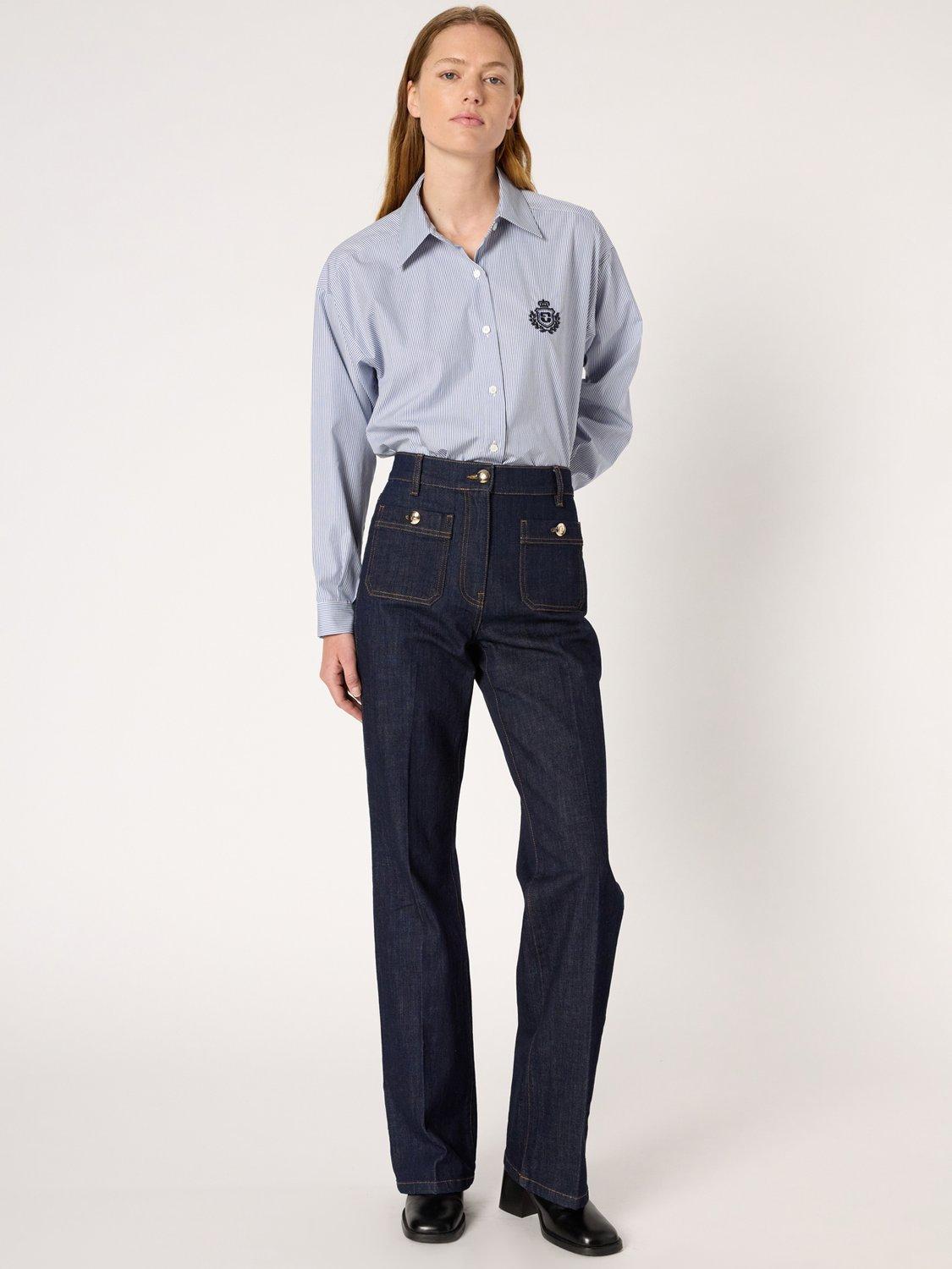 Product image 5 of 6, which shows Gerard Darel Alison Striped Shirt, Blue, 10