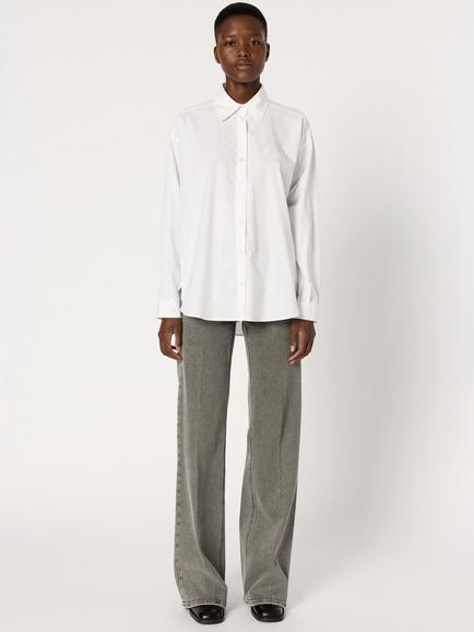 Gerard Darel Alix Embroidered Logo Shirt, White - view 2, White