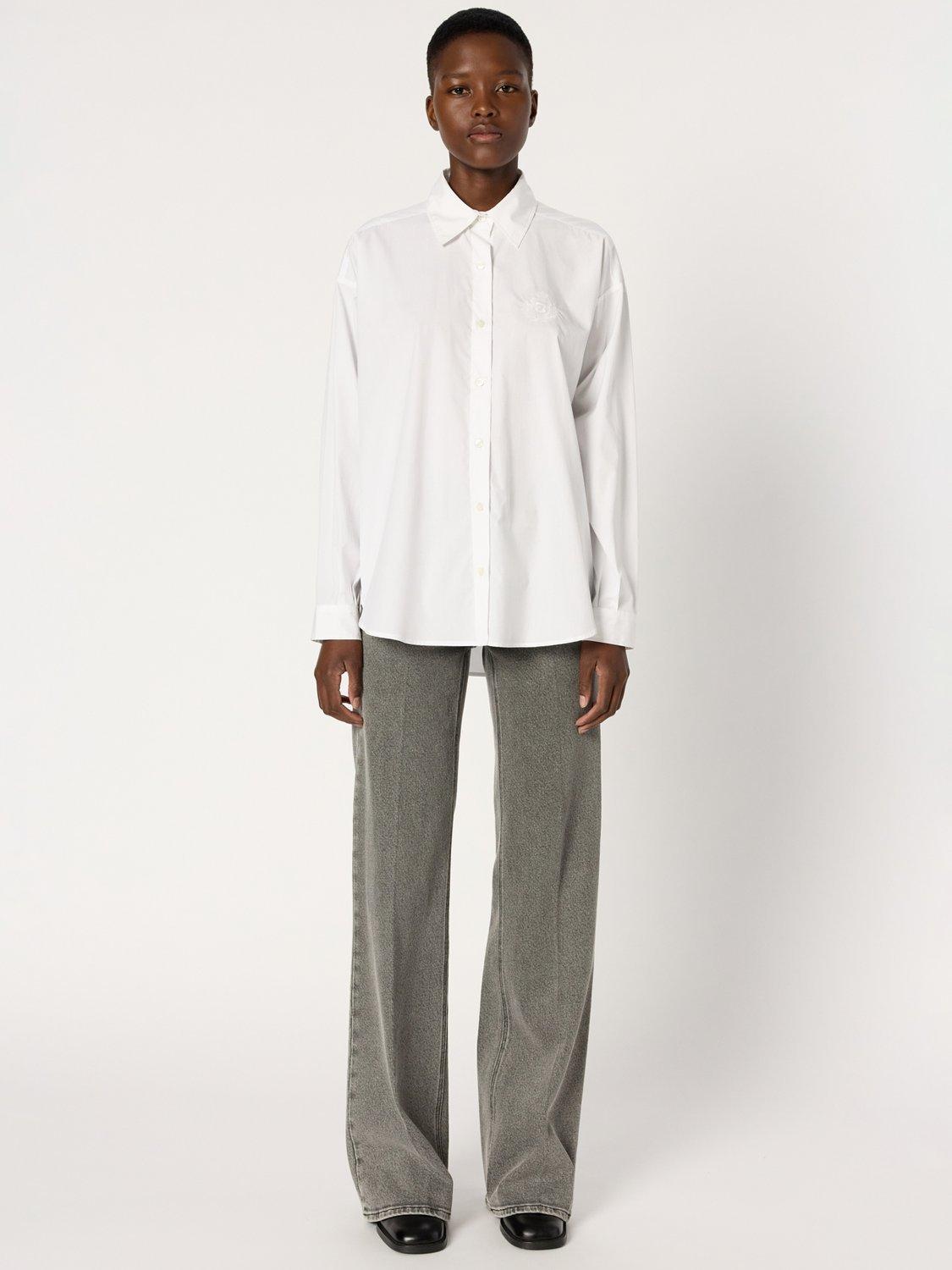 Product image 3 of 11, which shows Gerard Darel Alix Embroidered Logo Shirt, White, 10