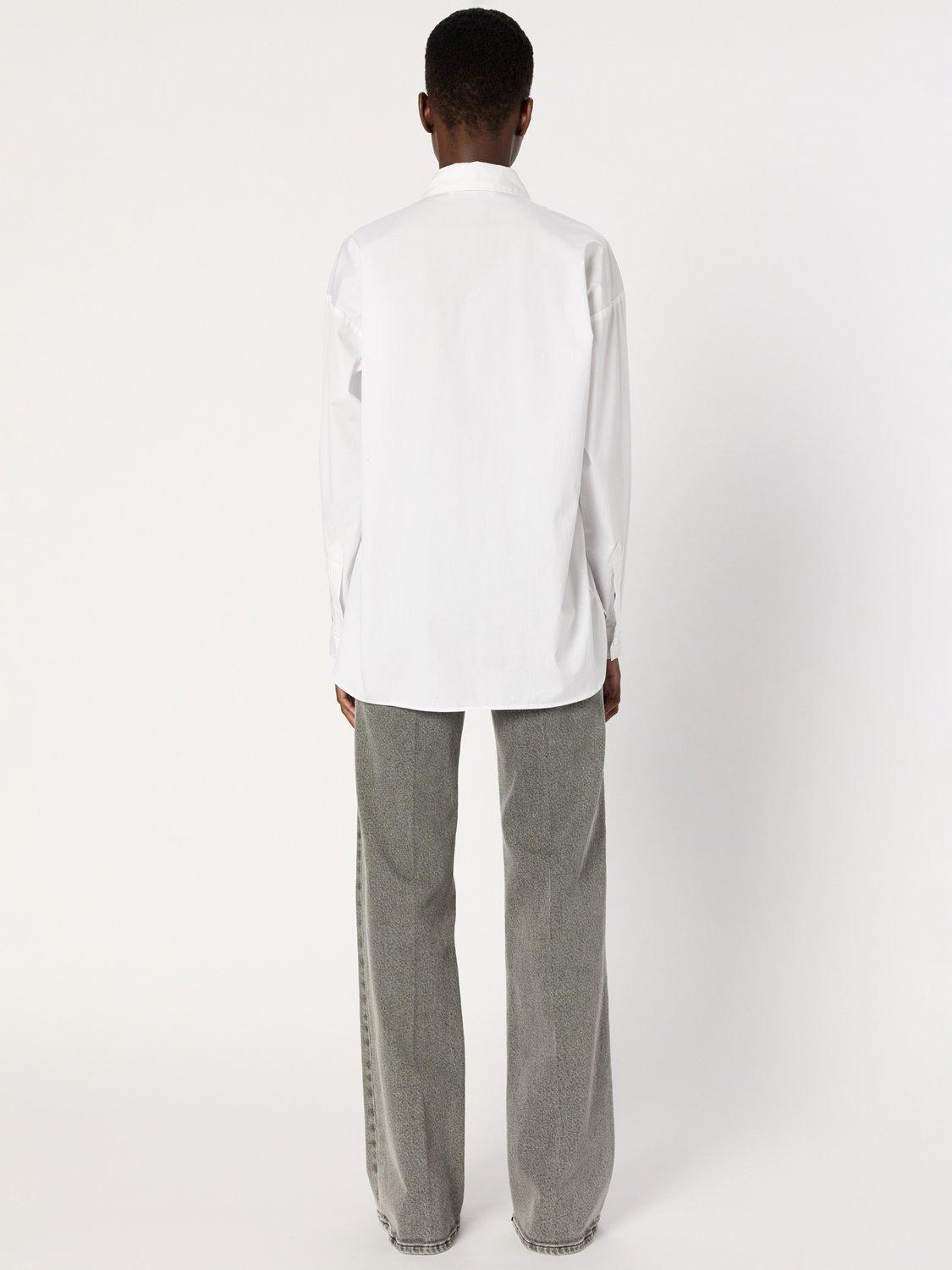 Product image 5 of 11, which shows Gerard Darel Alix Embroidered Logo Shirt, White, 10