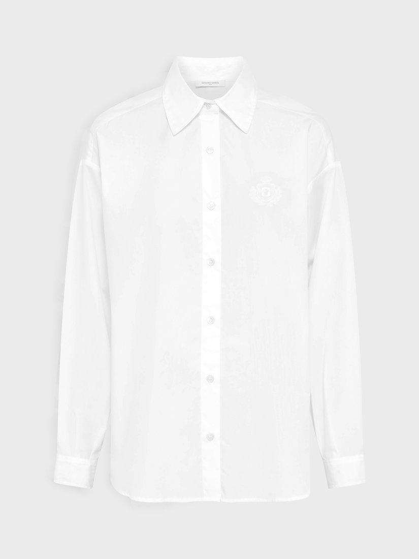 Product image 7 of 11, which shows Gerard Darel Alix Embroidered Logo Shirt, White, 10