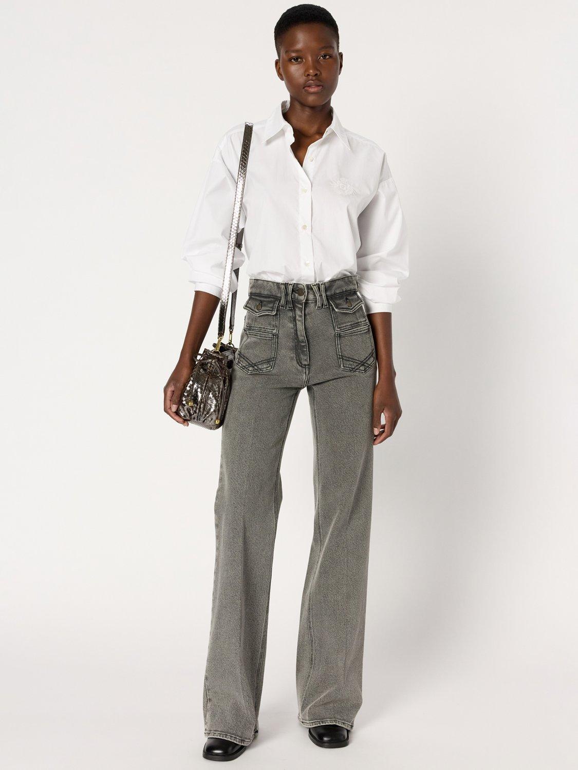 Product image 8 of 11, which shows Gerard Darel Alix Embroidered Logo Shirt, White, 10