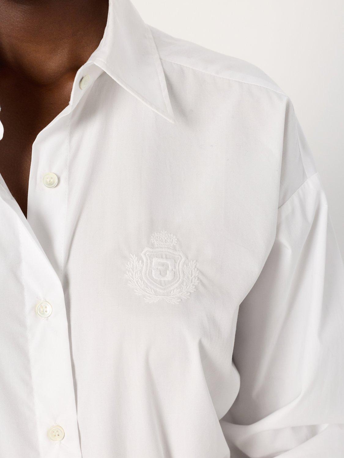 Product image 10 of 11, which shows Gerard Darel Alix Embroidered Logo Shirt, White, 10