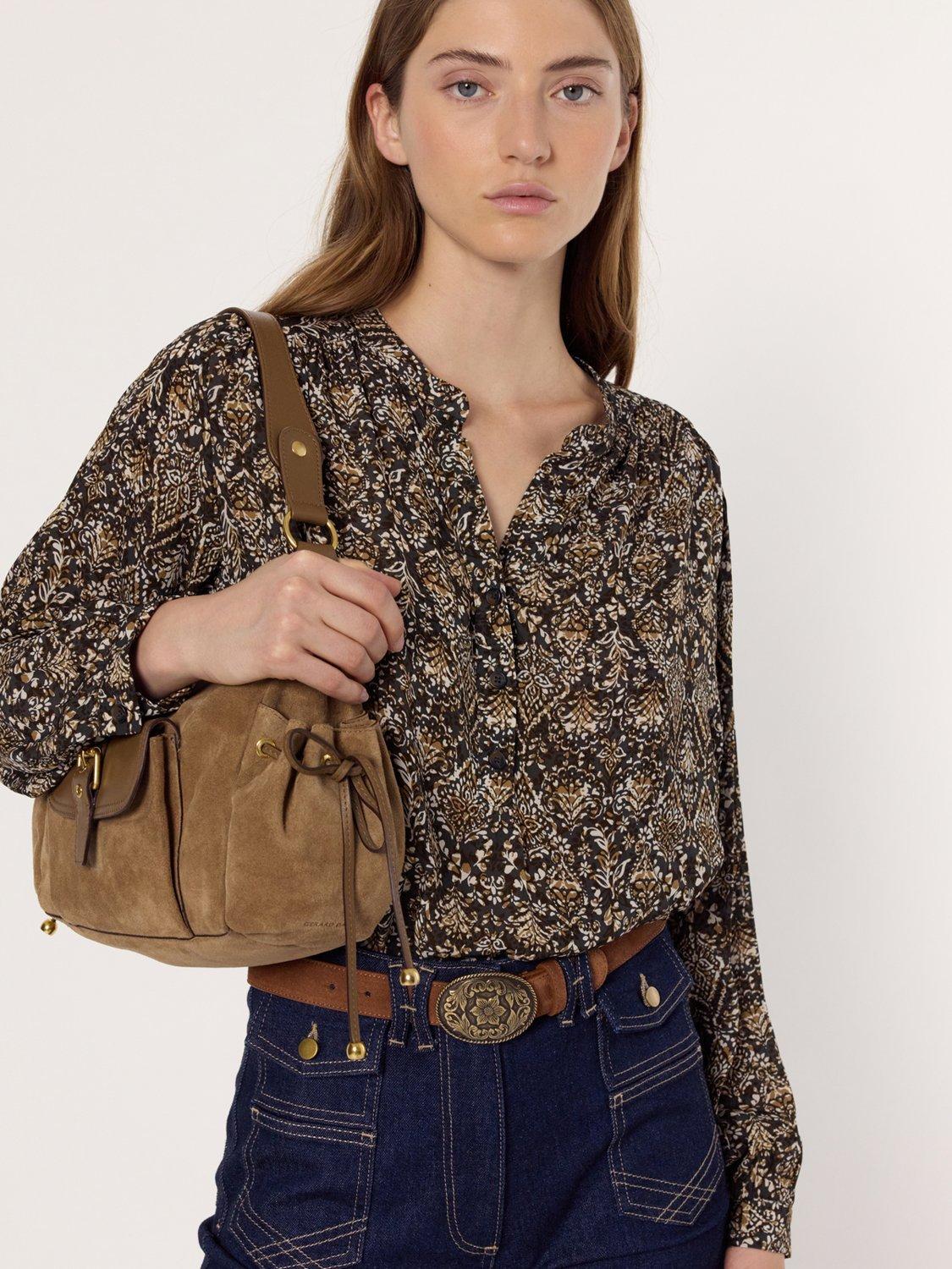 Product image 1 of 1, which shows Gerard Darel Althea Floral Top, Green/Multi, 8