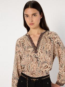 Gerard Darel Amaya Paisley Blouse, Natural, Natural