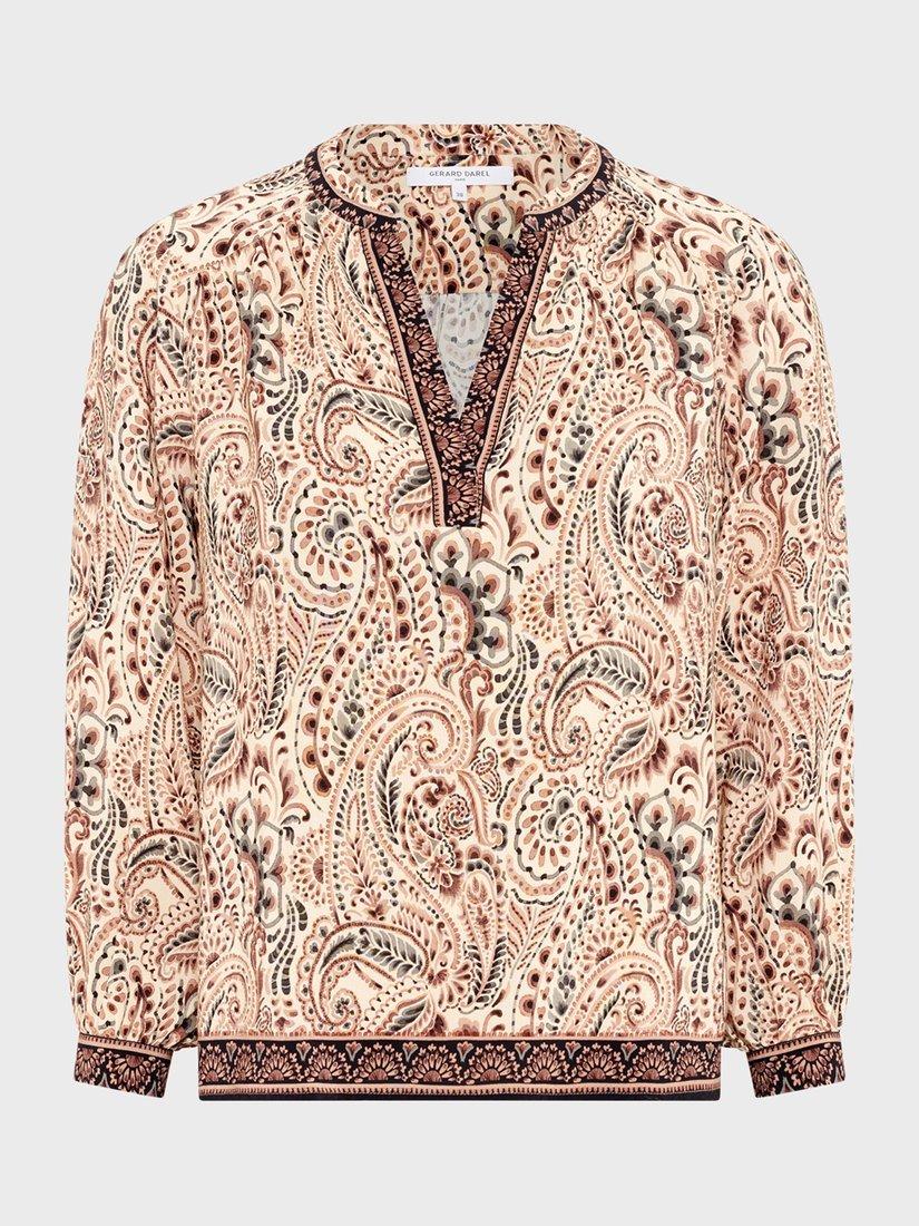 Product image 4 of 6, which shows Gerard Darel Amaya Paisley Blouse, Natural, 6