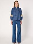 Gerard Darel Floral Embroidered Shirt, Blue