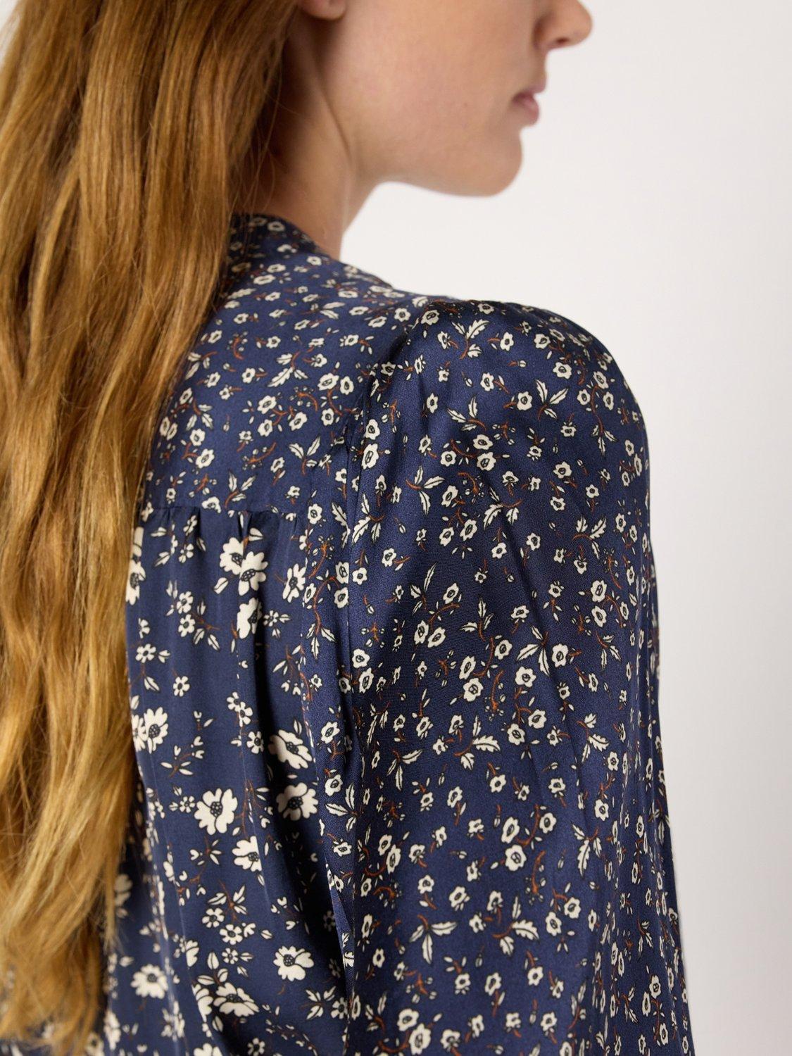 Product image 6 of 6, which shows Gerard Darel Anaelle Floral Blouse, Navy, 8
