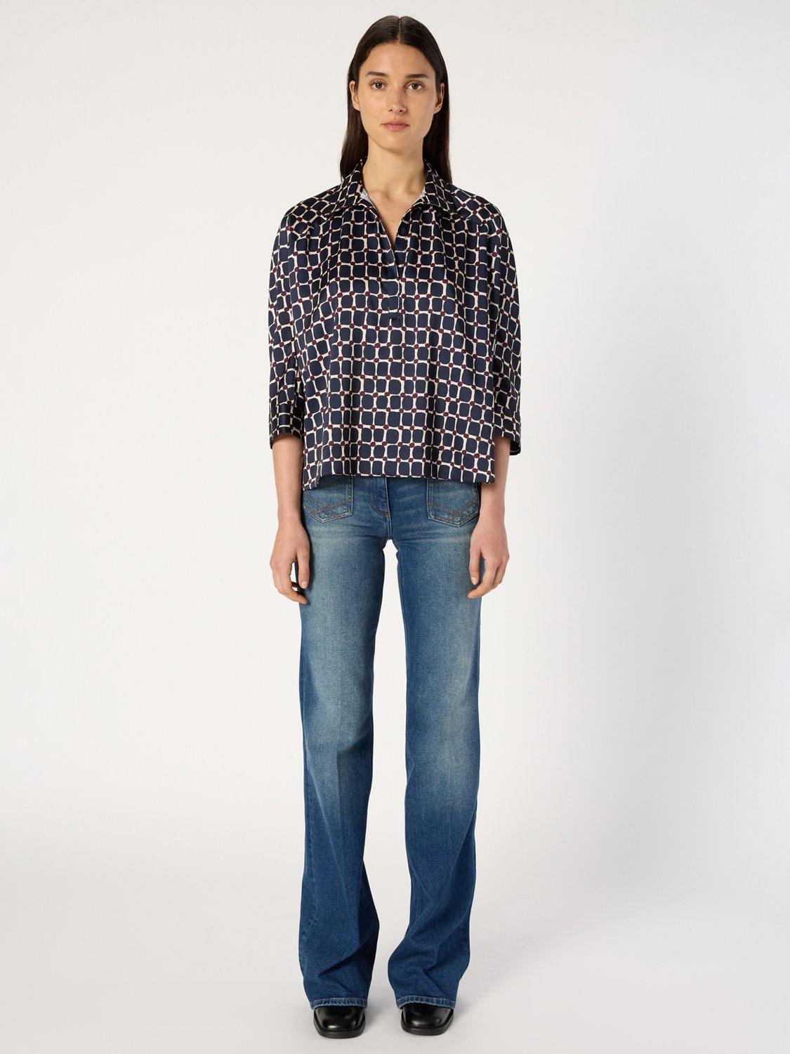 Product image 2 of 6, which shows Gerard Darel Ariane Abstract Check Shirt, Ink, 8