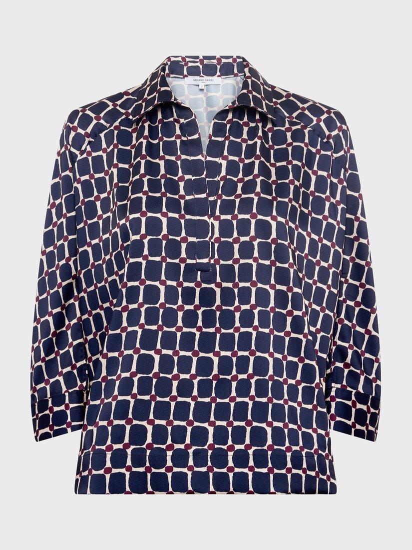 Product image 4 of 6, which shows Gerard Darel Ariane Abstract Check Shirt, Ink, 8
