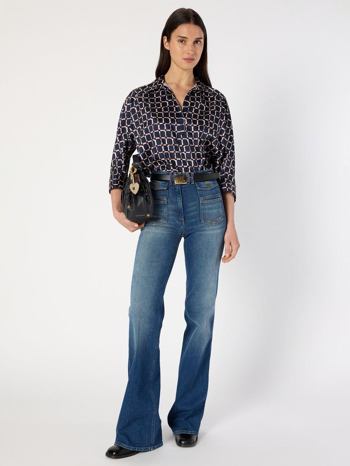 Product image 5 of 6, which shows Gerard Darel Ariane Abstract Check Shirt, Ink, 8