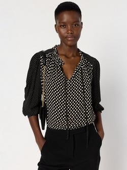 Gerard Darel Arielle Spot Print Blouse, Black, Black