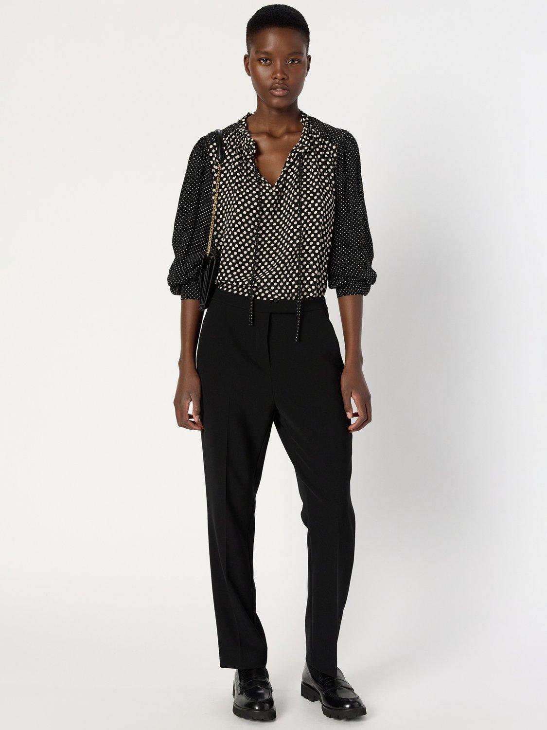 Product image 5 of 6, which shows Gerard Darel Arielle Spot Print Blouse, Black, 10