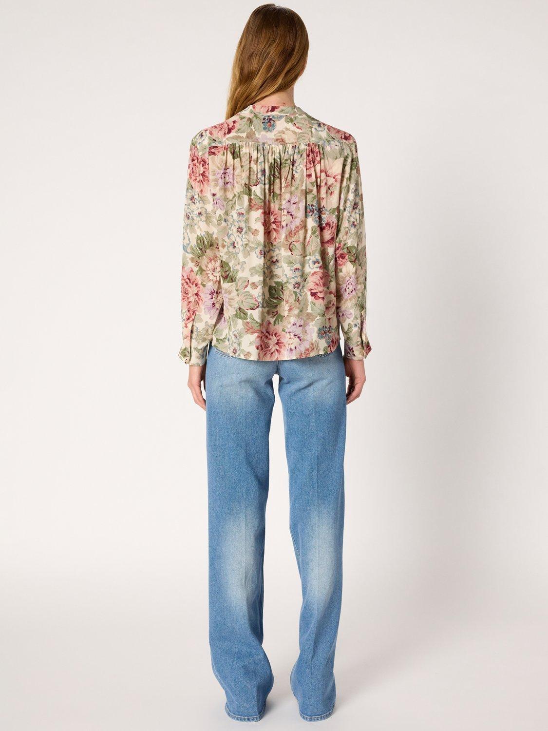 Product image 3 of 6, which shows Gerard Darel Armande Long Sleeve V Neck Blouse, Natural, 10
