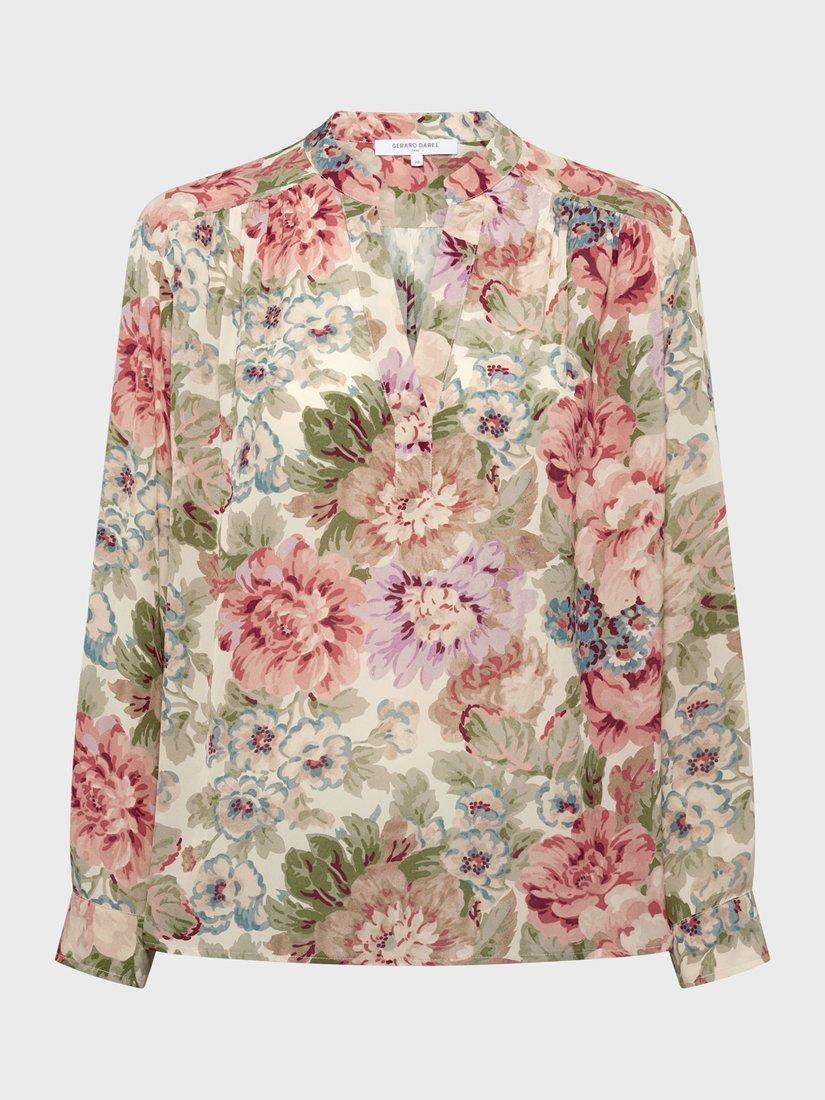 Product image 4 of 6, which shows Gerard Darel Armande Long Sleeve V Neck Blouse, Natural, 10