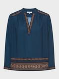 Gerard Darel Aurelie Emroidered Long Sleeve V Neck Blouse