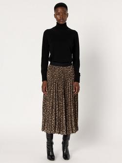 Gerard Darel Babette Leopard Print Midi Skirt - view 2, Brown