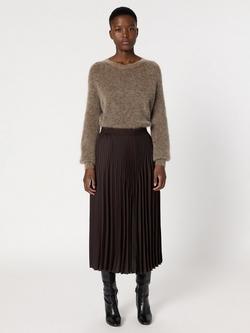 Gerard Darel Bahira Pleated Midi Skirt, Cinnamon - view 2, Cinnamon