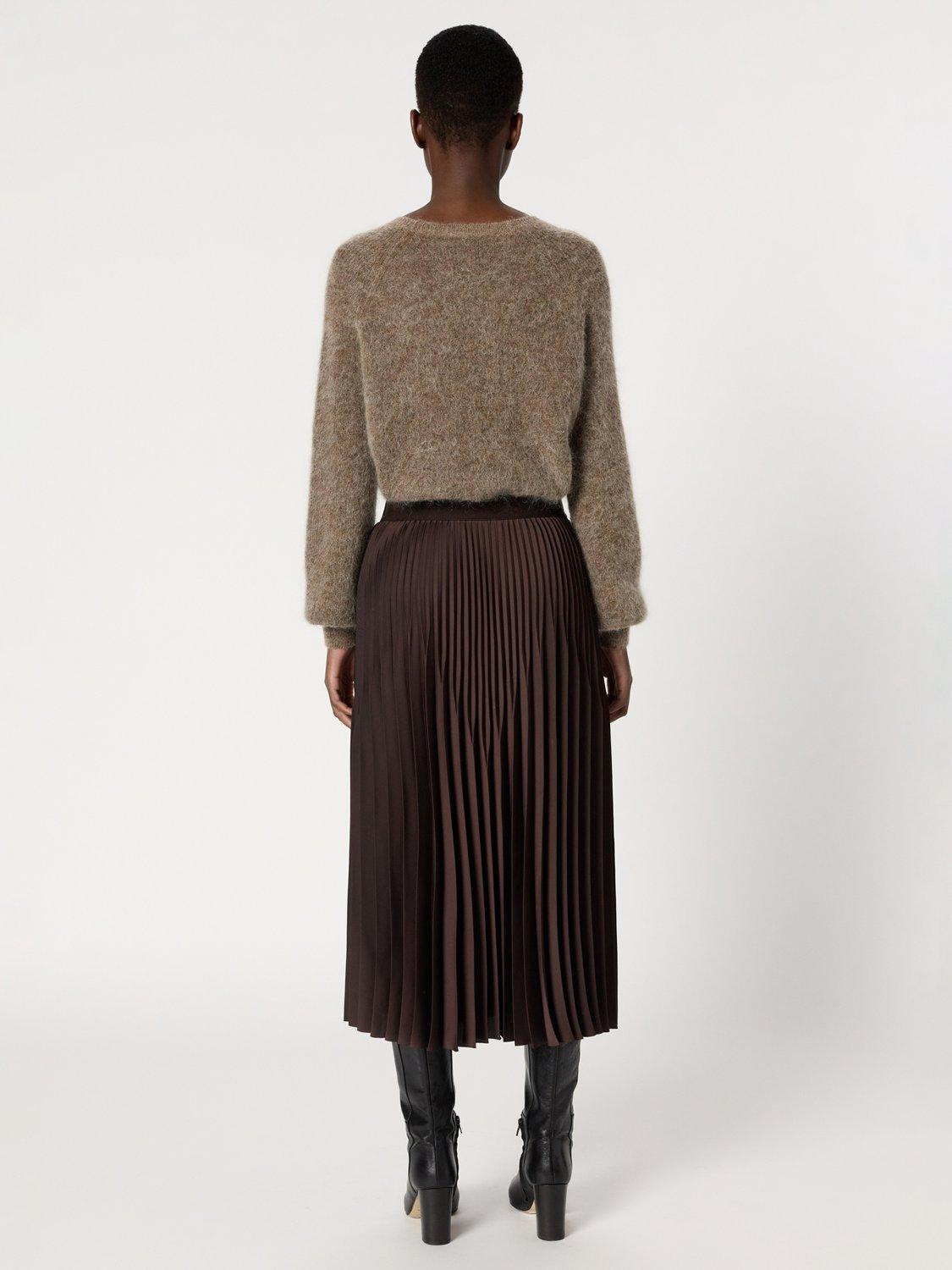 Product image 3 of 6, which shows Gerard Darel Bahira Pleated Midi Skirt, Cinnamon, 10