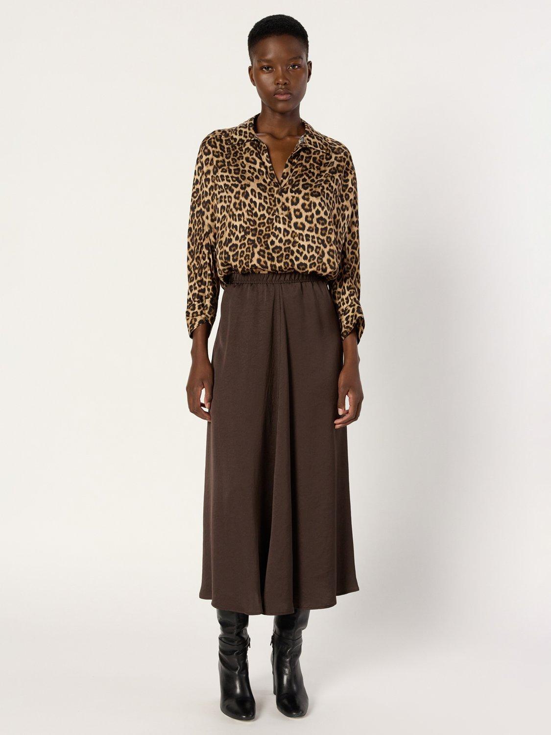 Product image 2 of 6, which shows Gerard Darel Bella A Line Midi Skirt, Khaki Green, 10
