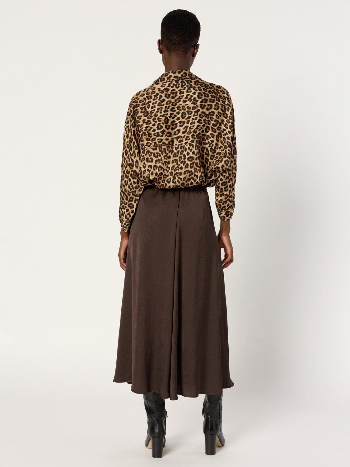 Product image 3 of 6, which shows Gerard Darel Bella A Line Midi Skirt, Khaki Green, 10