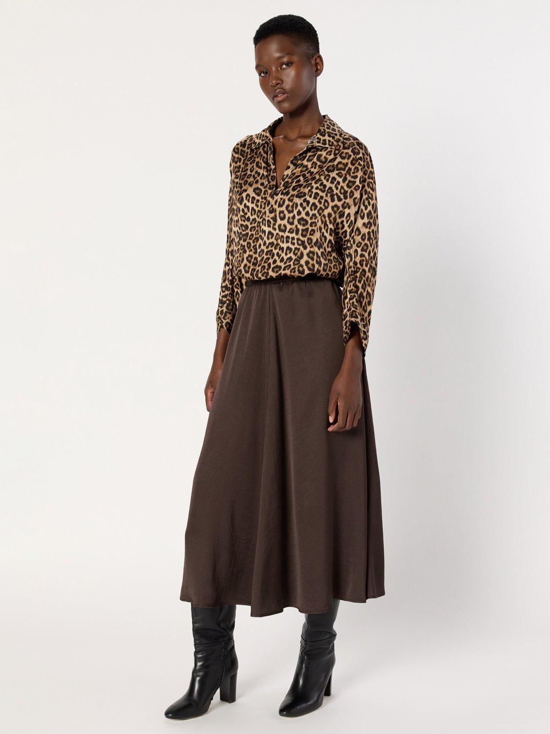 Product image 5 of 6, which shows Gerard Darel Bella A Line Midi Skirt, Khaki Green, 10
