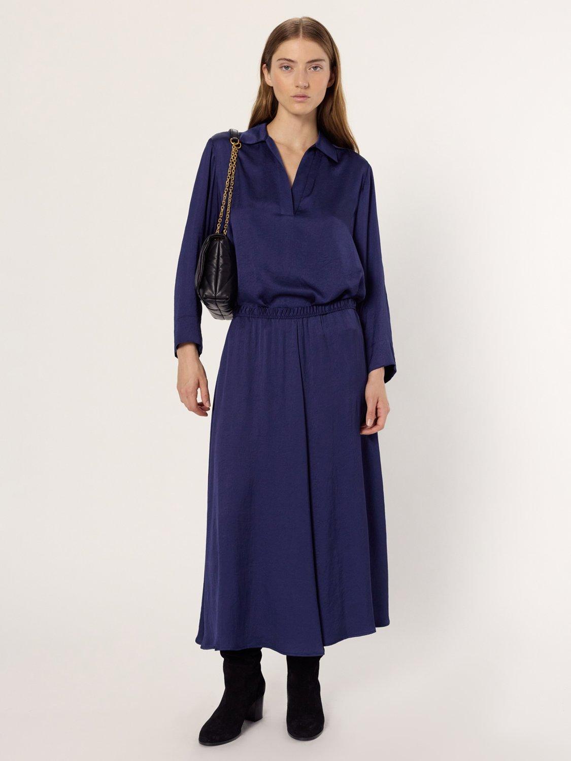 Product image 1 of 2, which shows Gerard Darel Bella Acetate Maxi Skirt, Navy, 10