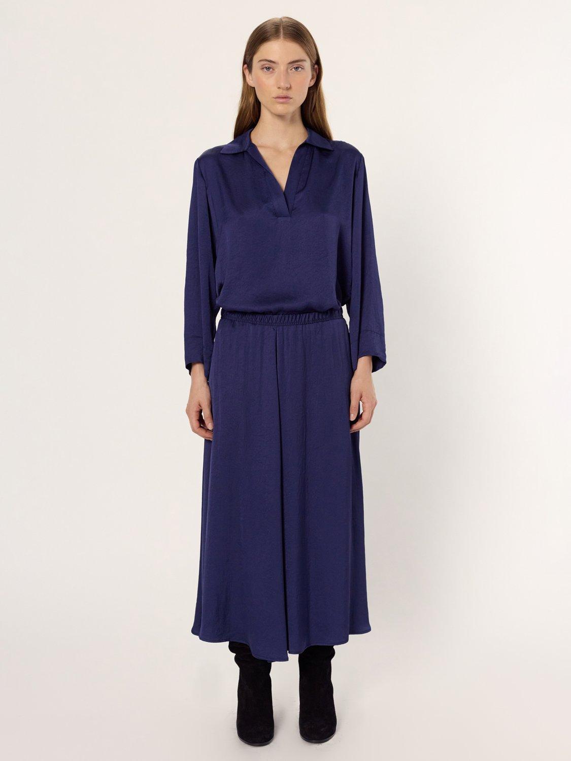 Product image 2 of 2, which shows Gerard Darel Bella Acetate Maxi Skirt, Navy, 10