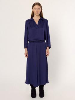 Gerard Darel Bella Acetate Maxi Skirt - view 2, Navy