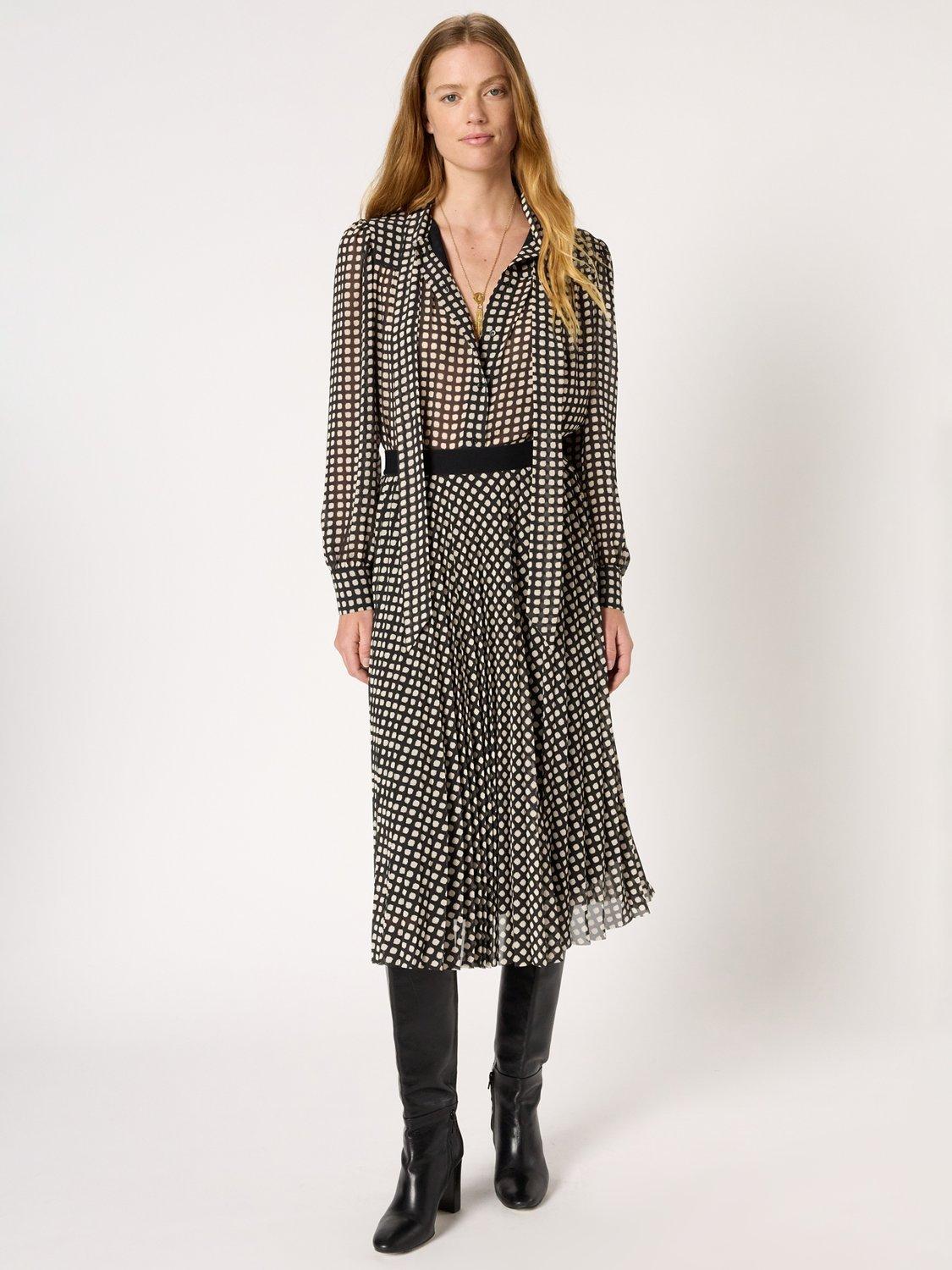 Product image 1 of 6, which shows Gerard Darel Beth Abstract A Line Midi Skirt, Black, 10