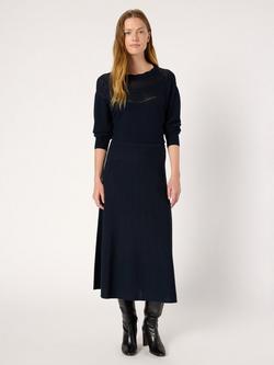 Gerard Darel Bia Textured A Line Midi Skirt, Navy