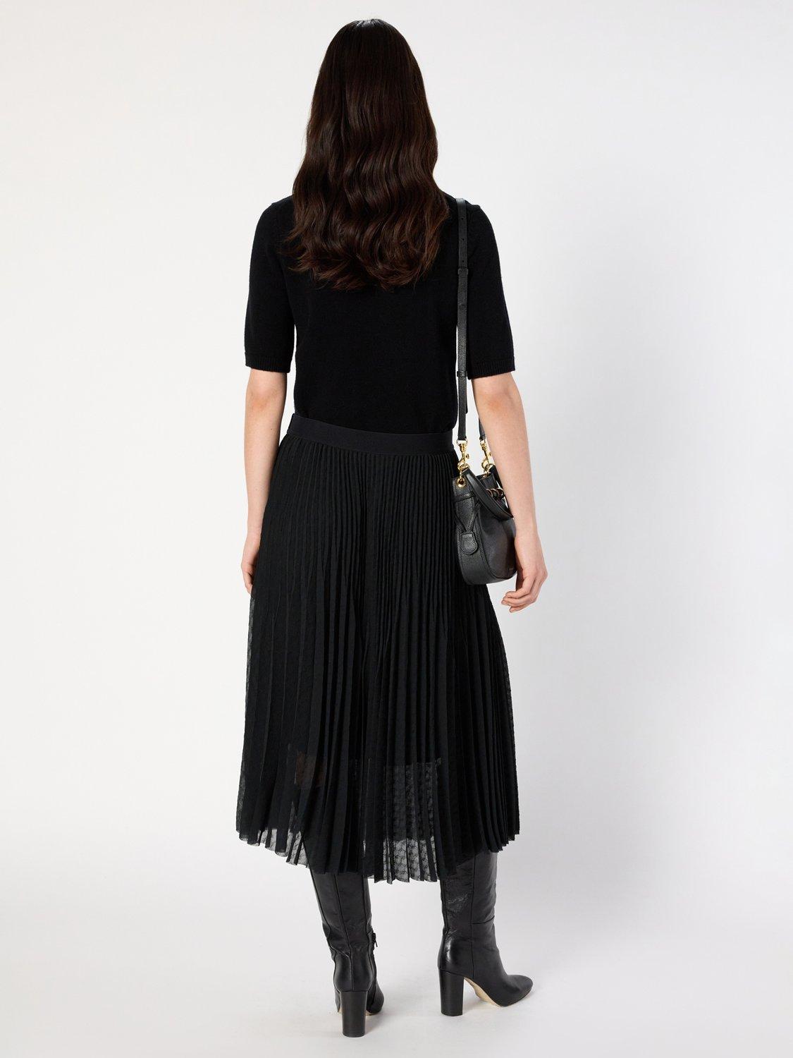 Product image 3 of 5, which shows Gerard Darel Bilal Pleated A Line Midi Skirt, Black, 14