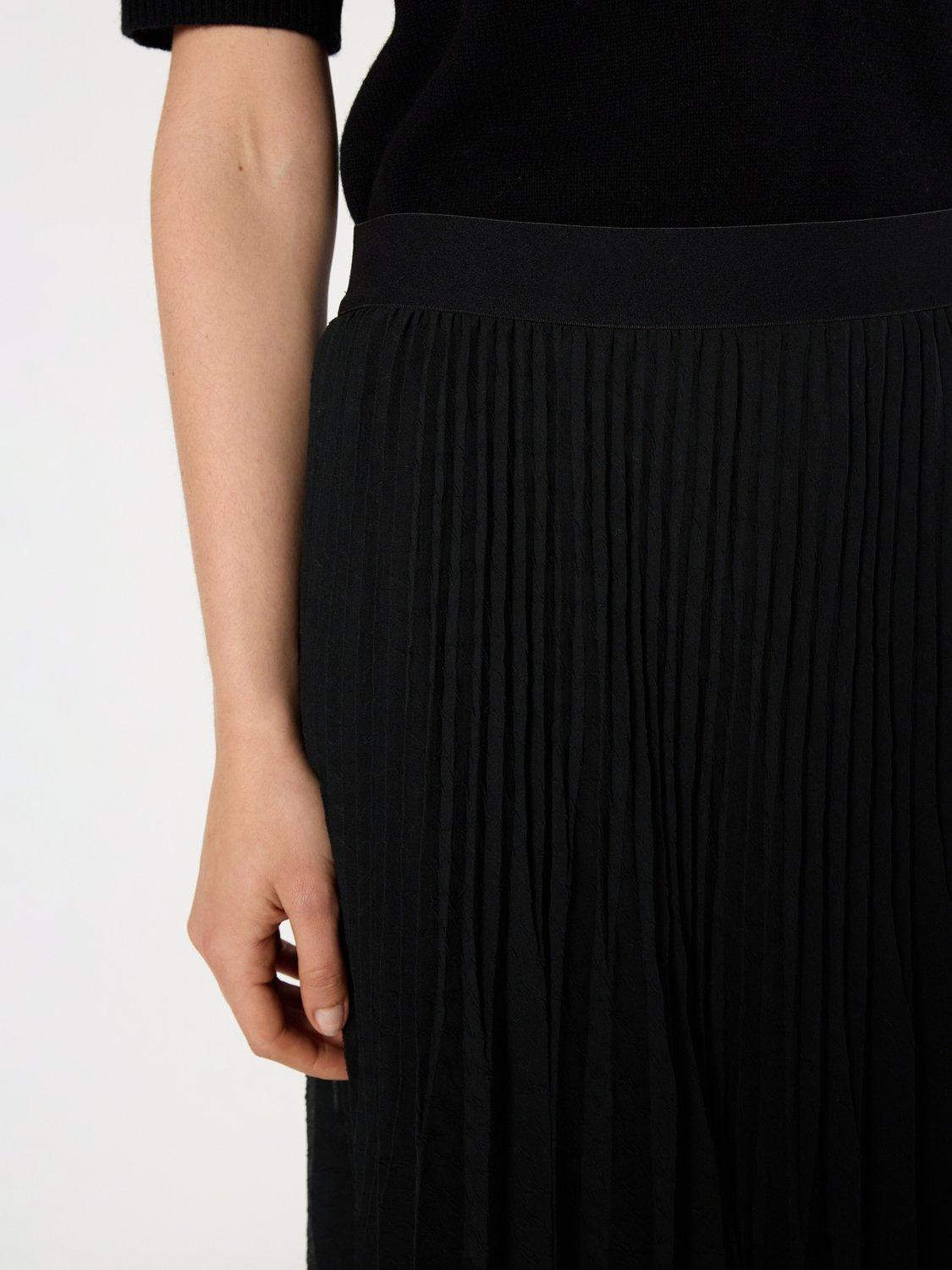 Product image 5 of 5, which shows Gerard Darel Bilal Pleated A Line Midi Skirt, Black, 14