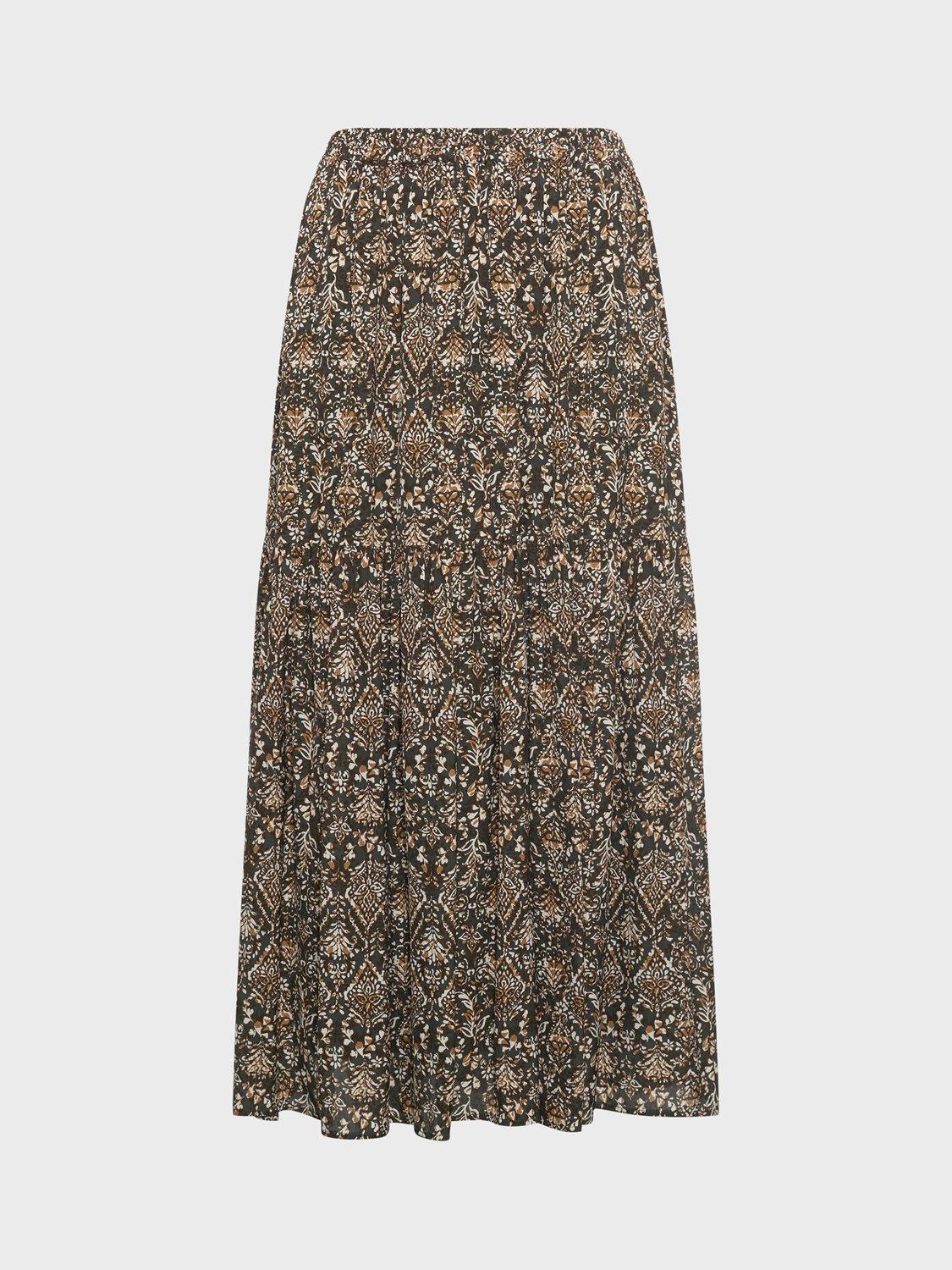 Product image 4 of 6, which shows Gerard Darel Billie A Line Midi Skirt, Green/Multi, 14