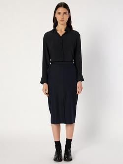 Gerard Darel Brigitte A Line Midi Skirt - view 2, Navy