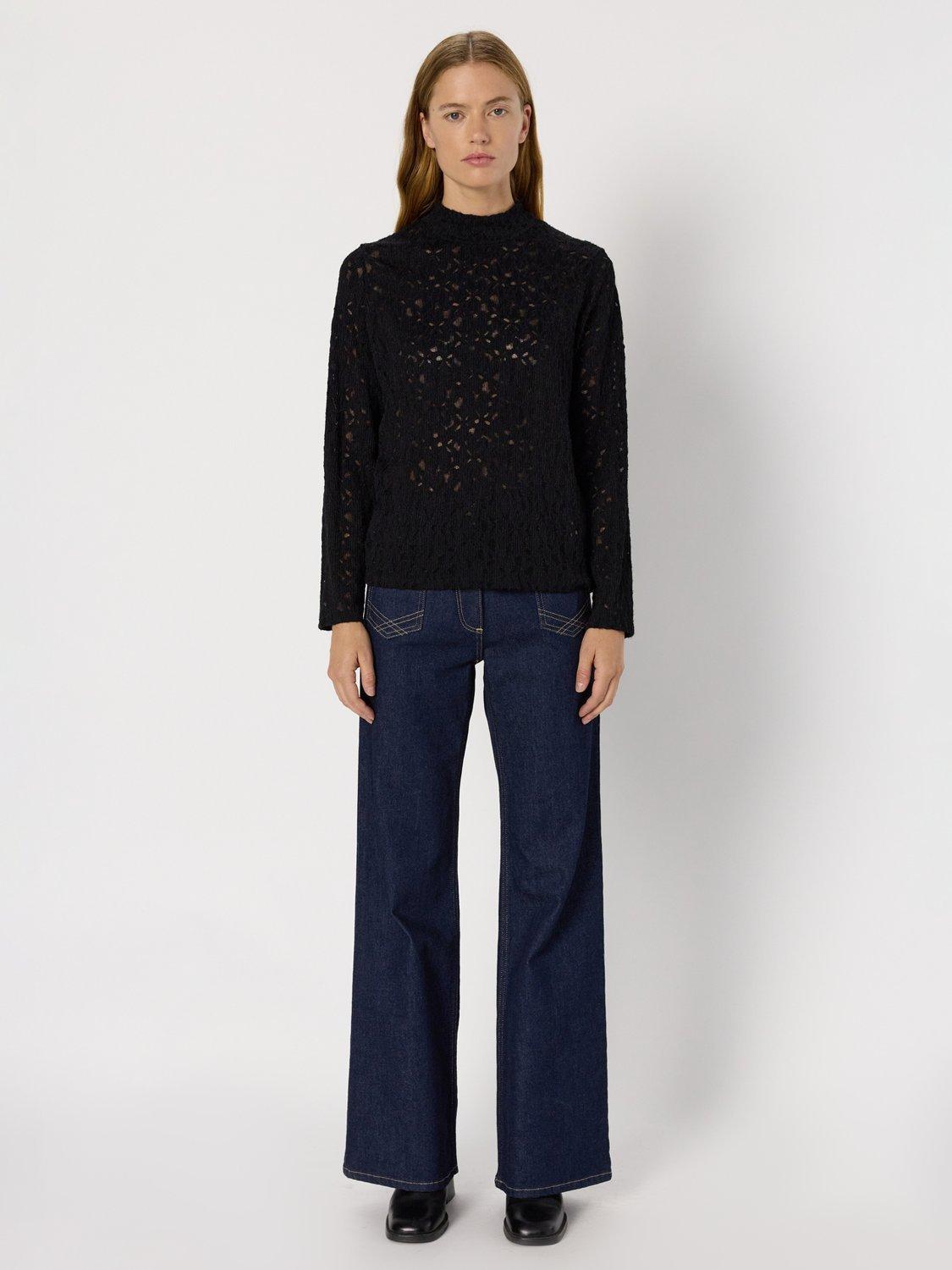 Product image 2 of 2, which shows Gerard Darel Harmonie Floral High Neck Blouse, Black, 8