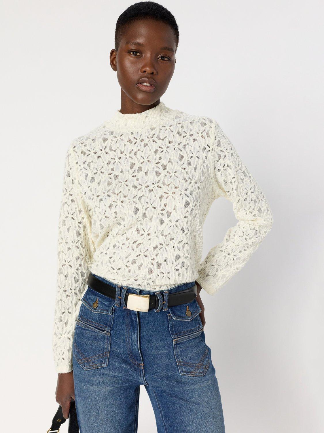 Gerard Darel Harmione High Neck Long Sleeve Blouse